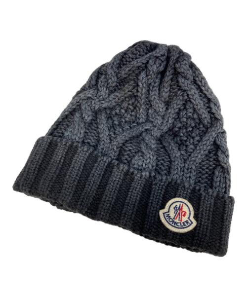 MONCLER（モンクレール）MONCLER (モンクレール) ケーブルニット帽 ネイビーの古着・服飾アイテム