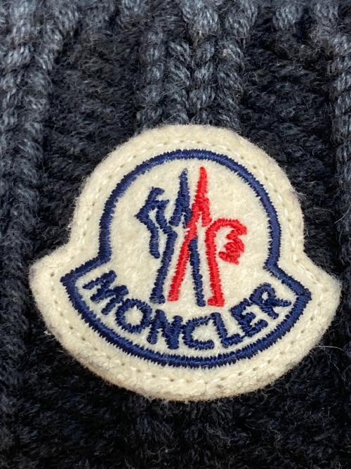 MONCLER（モンクレール）MONCLER (モンクレール) ケーブルニット帽 ネイビーの古着・服飾アイテム