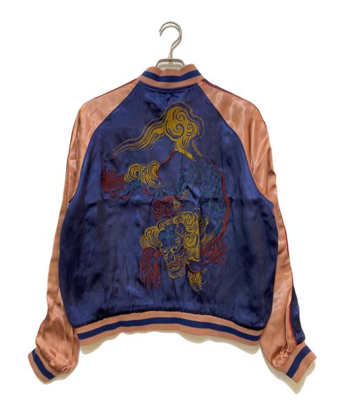 花旅楽団（ハナタビガクダン）花旅楽団 (ハナタビガクダン) リバーシブルスカジャン ブルー サイズ:Mの古着・服飾アイテム