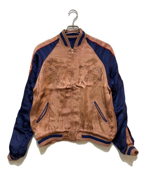 花旅楽団（ハナタビガクダン）花旅楽団 (ハナタビガクダン) リバーシブルスカジャン ブルー サイズ:Mの古着・服飾アイテム