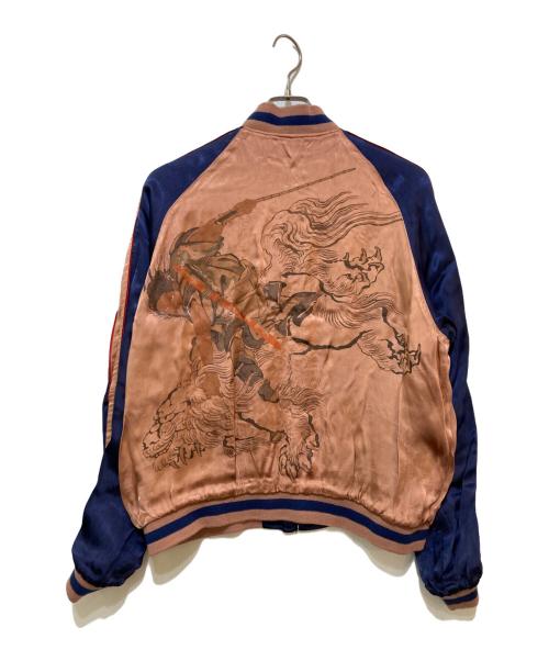 花旅楽団（ハナタビガクダン）花旅楽団 (ハナタビガクダン) リバーシブルスカジャン ブルー サイズ:Mの古着・服飾アイテム