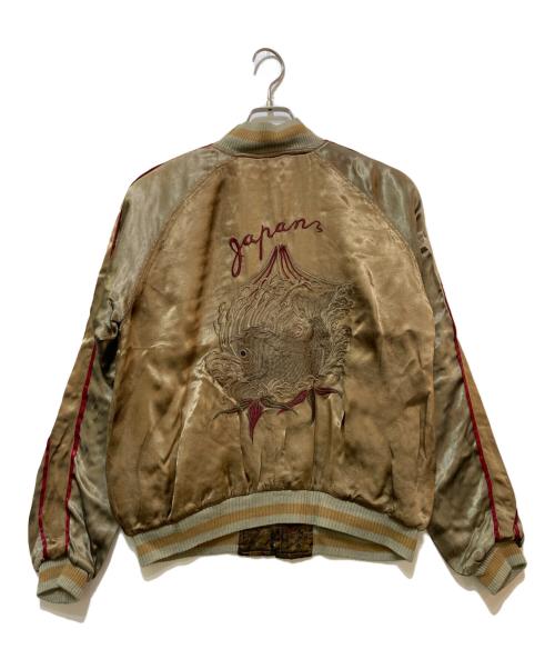 花旅楽団（ハナタビガクダン）花旅楽団 (ハナタビガクダン) リバーシブルスカジャン ベージュ サイズ:Mの古着・服飾アイテム