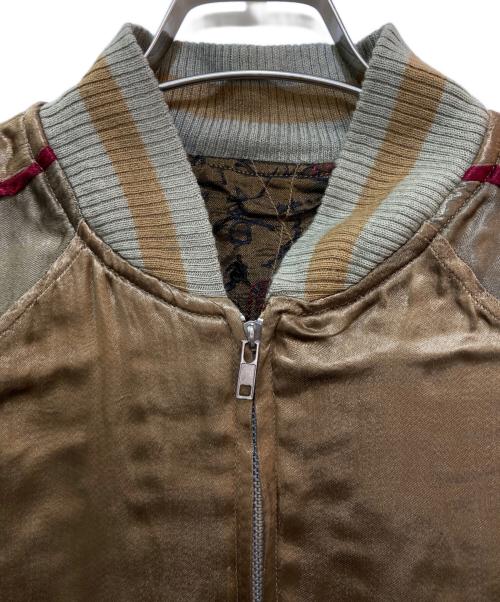 花旅楽団（ハナタビガクダン）花旅楽団 (ハナタビガクダン) リバーシブルスカジャン ベージュ サイズ:Mの古着・服飾アイテム