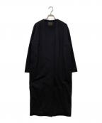 TOMORROW LAND collectionトゥモローランドコレクション）の古着「ピュアカシミヤ ノーカラーコート」｜ネイビー