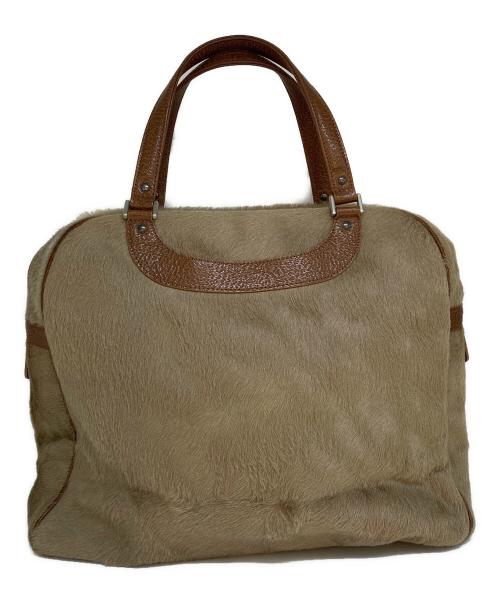 JACQUES LE CORRE（ジャックルコー）JACQUES LE CORRE (ジャックルコー) ハラコボストンバッグ ベージュの古着・服飾アイテム