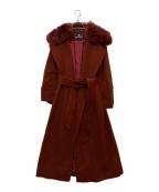 GRACE CONTINENTAL（グレースコンチネンタル）の古着「ファー付きウールナイロンコート」｜レッド