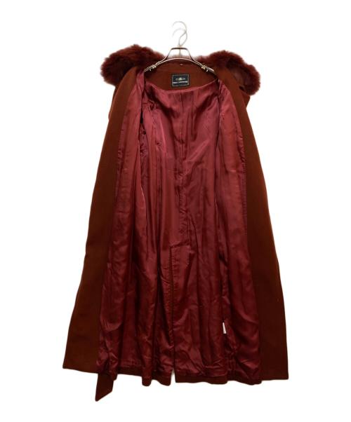 GRACE CONTINENTAL（（グレースコンチネンタル）GRACE CONTINENTAL (グレースコンチネンタル) ファー付きウールナイロンコート レッド サイズ:36の古着・服飾アイテム