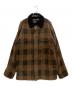 stussy（ステューシー）の古着「ジップアップボアチェックブルゾン」｜ブラウン