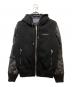 GIVENCHY（ジバンシィ）の古着「レザー切り替え フーデッド ジップアップジャケット　BM00CB60DH」｜ブラック