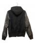 GIVENCHY (ジバンシィ) レザー切り替え フーデッド ジップアップジャケット　BM00CB60DH ブラック サイズ:48：45000円