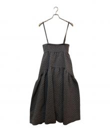 Bluelea（ブルレア）の古着「ドットジャガードサスペンダースカート」｜グレー