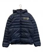 EMPORIO ARMANIエンポリオアルマーニ）の古着「ラバーロゴダウンジャケット」｜ネイビー