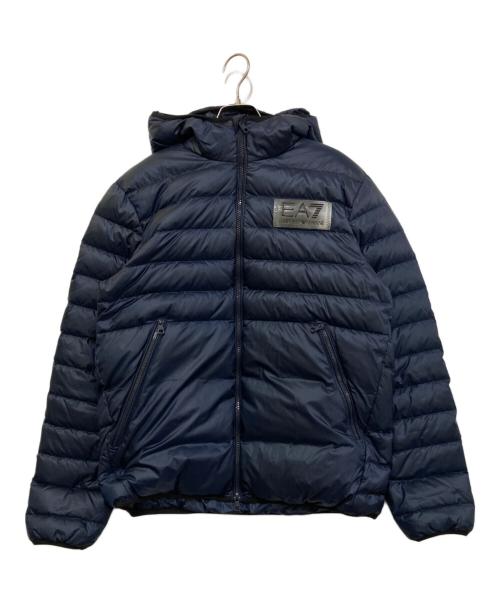 EMPORIO ARMANI（エンポリオアルマーニ）EMPORIO ARMANI (エンポリオアルマーニ) ラバーロゴダウンジャケット ネイビー サイズ:Lの古着・服飾アイテム