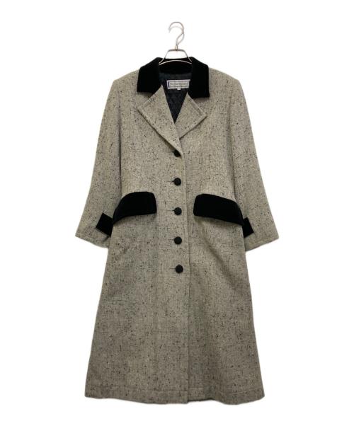 Yves Saint Laurent（イヴサンローラン）Yves Saint Laurent (イヴサンローラン) ベロア切替ネップコート グレー サイズ:Sの古着・服飾アイテム