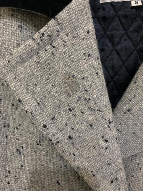 Yves Saint Laurent（イヴサンローラン）Yves Saint Laurent (イヴサンローラン) ベロア切替ネップコート グレー サイズ:Sの古着・服飾アイテム