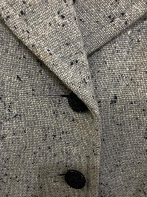 Yves Saint Laurent（イヴサンローラン）Yves Saint Laurent (イヴサンローラン) ベロア切替ネップコート グレー サイズ:Sの古着・服飾アイテム