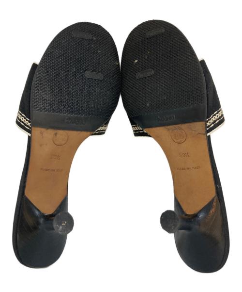 CHANEL（シャネル）CHANEL (シャネル) ロゴキャンバスサンダル ブラック サイズ:38 1/2の古着・服飾アイテム