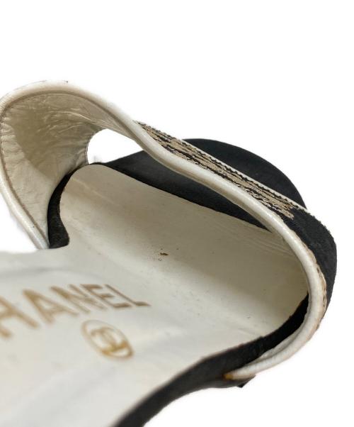 CHANEL（シャネル）CHANEL (シャネル) ロゴキャンバスサンダル ブラック サイズ:38 1/2の古着・服飾アイテム