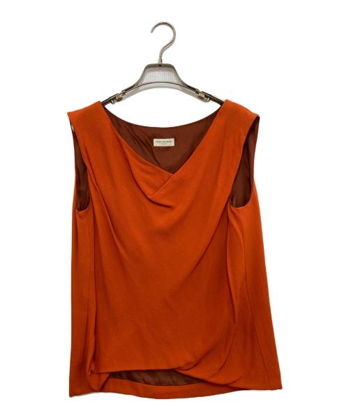 DRIES VAN NOTEN（ドリスヴァンノッテン）DRIES VAN NOTEN (ドリスヴァンノッテン) レーヨンノースリーブブラウス オレンジ サイズ:40の古着・服飾アイテム