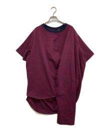 ANREALAGE（アンリアレイジ）の古着「BALL BORDER JERSEY TOP」｜レッド