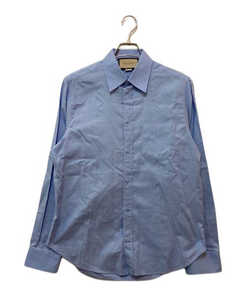 GUCCI（グッチ）GUCCI (グッチ) Boxy-Fit Shirt ブルー サイズ:38/15の古着・服飾アイテム