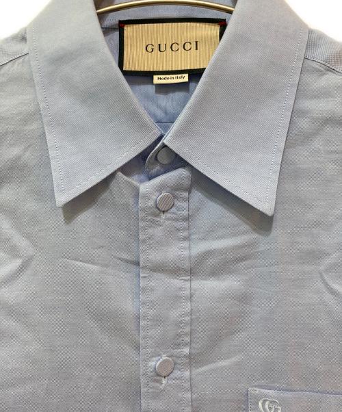 GUCCI（グッチ）GUCCI (グッチ) Boxy-Fit Shirt ブルー サイズ:38/15の古着・服飾アイテム