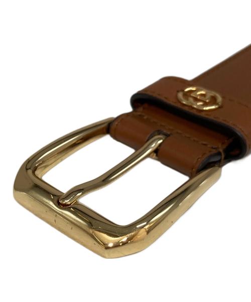 GUCCI（グッチ）GUCCI (グッチ) インターロッキングGレザーベルト ブラウン サイズ:-の古着・服飾アイテム