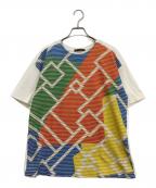 ISSEY MIYAKE MENイッセイミヤケメン）の古着「エンボスプリーツボーダーTシャツ　ME83JK143」｜マルチカラー
