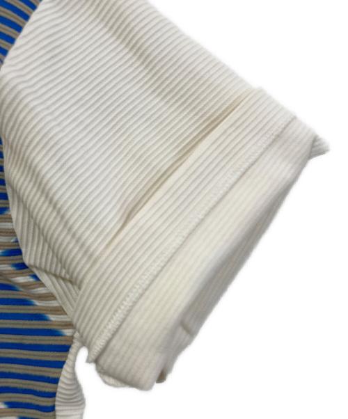 ISSEY MIYAKE MEN（イッセイミヤケメン）ISSEY MIYAKE MEN (イッセイミヤケメン) エンボスプリーツボーダーTシャツ　ME83JK143 マルチカラー サイズ:2の古着・服飾アイテム