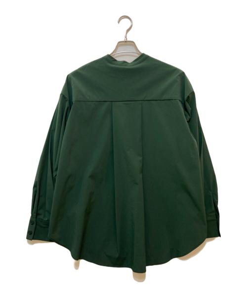 UN3D.（アンスリード）UN3D. (アンスリード) ベストレイヤードバンドカラーシャツ グリーン サイズ:36の古着・服飾アイテム