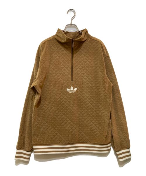 adidas（アディダス）adidas (アディダス) ファンネルネック ベロアトップ ブラウン サイズ:Mの古着・服飾アイテム