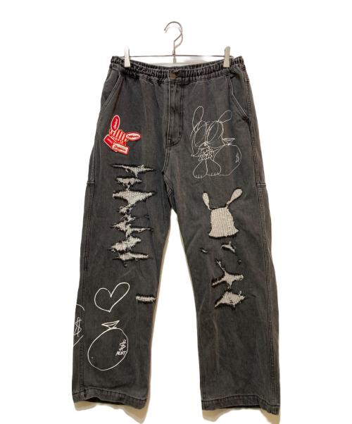 X-LARGE（エクストララージ）X-LARGE (エクストララージ) SKOLOCT (スコロクト) EASY DENIM PANTS　101233031025 ブラック サイズ:Mの古着・服飾アイテム