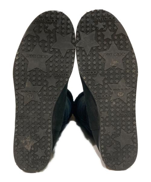 JIMMY CHOO（ジミーチュウ）JIMMY CHOO (ジミーチュウ) 122 DILLA ムートン ロングブーツ ブラック サイズ:37の古着・服飾アイテム