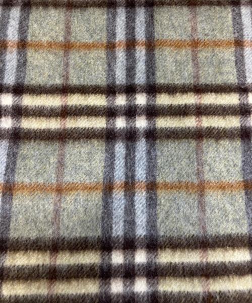 Burberry's（バーバリー）Burberry's (バーバリーズ) ノバチェックカシミアマフラー グレー×グリーンの古着・服飾アイテム