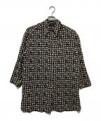 FENDIフェンディ）の古着「総柄シルクブラウス」｜ブラック