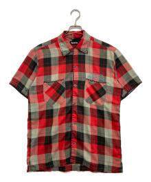 Hysteric Glamour（ヒステリックグラマー）の古着「ハンドステッチチェックオープンカラーシャツ」｜レッド