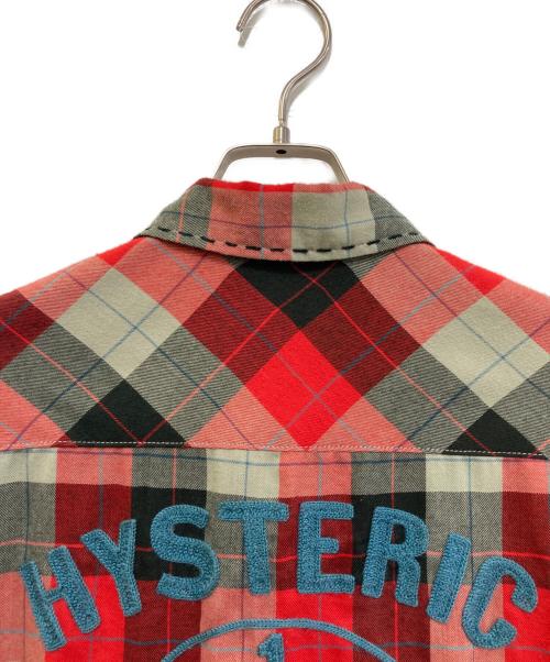 Hysteric Glamour（ヒステリックグラマー）Hysteric Glamour (ヒステリックグラマー) ハンドステッチチェックオープンカラーシャツ レッド サイズ:実寸参照の古着・服飾アイテム