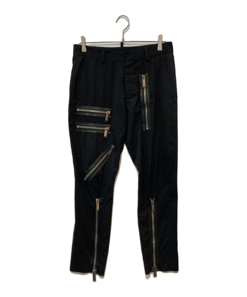 DSQUARED2（ディースクエアード）DSQUARED2 (ディースクエアード) マルチジップポケットパンツ ブラック サイズ:42の古着・服飾アイテム