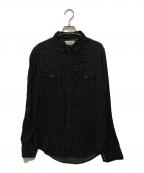 Saint Laurent Parisサンローランパリ）の古着「ウエスタン総柄シャツ」｜ブラック