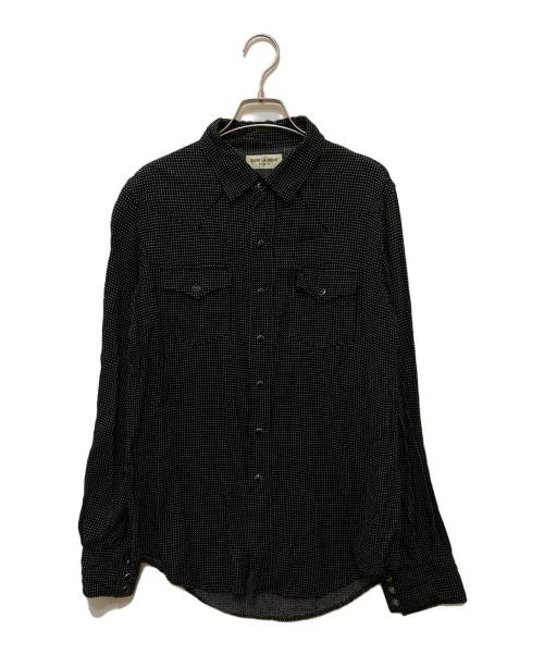 Saint Laurent Paris（サンローランパリ）Saint Laurent Paris (サンローランパリ) ウエスタン総柄シャツ ブラック サイズ:XSの古着・服飾アイテム