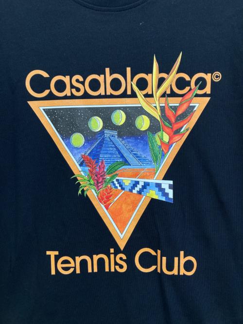 CASABLANCA（カサブランカ）CASABLANCA (カサブランカ) テニスクラブTシャツ　CASABLANCA23SS-12 ブラック サイズ:Mの古着・服飾アイテム