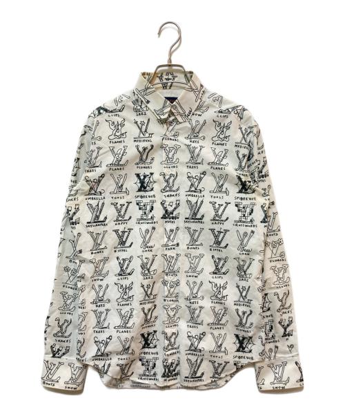 LOUIS VUITTON（ルイ ヴィトン）LOUIS VUITTON (ルイ ヴィトン) LVロゴプレイズ シャツ ホワイト サイズ:XSの古着・服飾アイテム