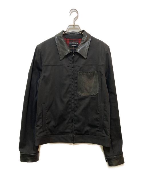 ALEXANDER McQUEEN（アレキサンダーマックイーン）ALEXANDER McQUEEN (アレキサンダーマックイーン) レザー切替ジップアップジャケット　427621 QHZ94 ブラック サイズ:48の古着・服飾アイテム