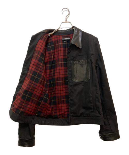 ALEXANDER McQUEEN（アレキサンダーマックイーン）ALEXANDER McQUEEN (アレキサンダーマックイーン) レザー切替ジップアップジャケット　427621 QHZ94 ブラック サイズ:48の古着・服飾アイテム