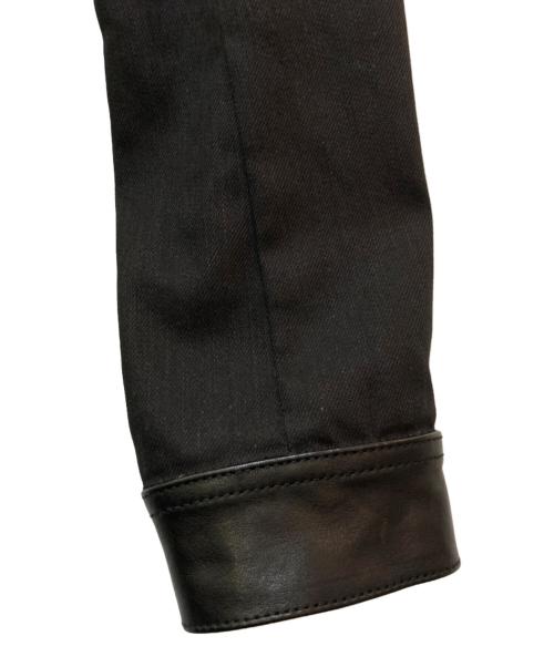 ALEXANDER McQUEEN（アレキサンダーマックイーン）ALEXANDER McQUEEN (アレキサンダーマックイーン) レザー切替ジップアップジャケット　427621 QHZ94 ブラック サイズ:48の古着・服飾アイテム