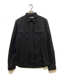 GIVENCHY（ジバンシィ）の古着「クラッシュデニムジャケット　16S0909471」｜ブラック