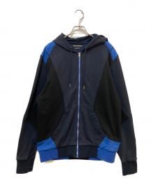 ALEXANDER McQUEEN（アレキサンダーマックイーン）の古着「デザインジップパーカー　516694 QLX43」｜ネイビー
