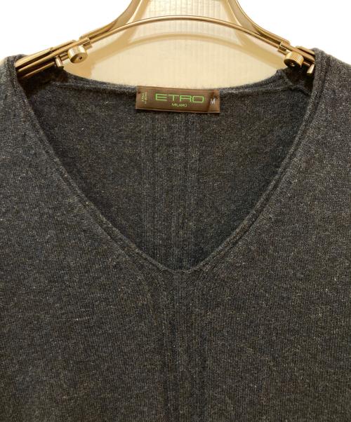 ETRO（エトロ）ETRO (エトロ) Vネックカシミヤウールニット ネイビー サイズ:Mの古着・服飾アイテム