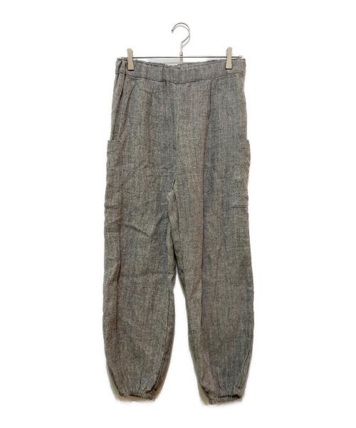 KO（-）KO (-) ヘリンボーンリネンシルクパンツ　K23-03B004GR グレー サイズ:2の古着・服飾アイテム