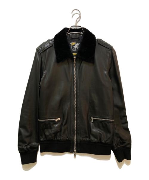 FAT（エフエーティー）FAT (エフエーティー) シープスキンボンバージャケット　F30921-JK16-AB ブラック サイズ:FATの古着・服飾アイテム